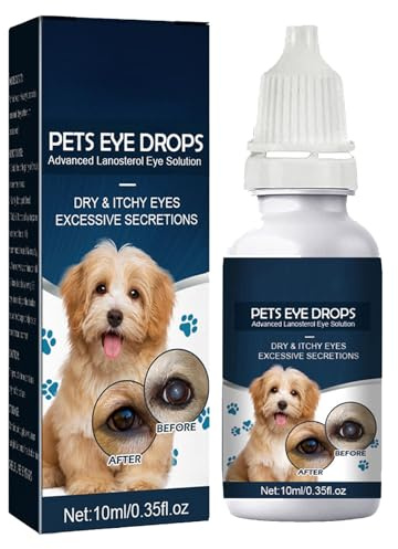 KOAHDE Pet Gotas Oculares para Gatos Y Perros,Gotas Ojos Mascotas,Cuidado De Ojos para Mascotas,Limpiador de Ojos para Perros,1pc