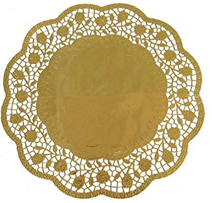 VEPATIM 8 Deko-Tortenspitzen rund gold Ø 30 cm