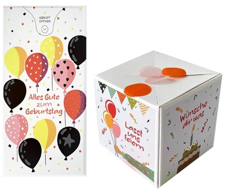 Poṗ Up-Geburtstagskarte, unterhaltsames 3D-Pop-Up-Design, 1 Set, Exṗloding-Konfetti-Geburtstagskarte, faltbare Überraschungs-Exṗlosionsbox, Faltschachtel-Stil, für Ehemann, Ehefrau, Kollegen, Familie