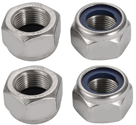 sourcing map 4pcs Sechskantmutter M20 x 1.5mm Neigung 304 Edelstahl | Metrisch, Feingewinde