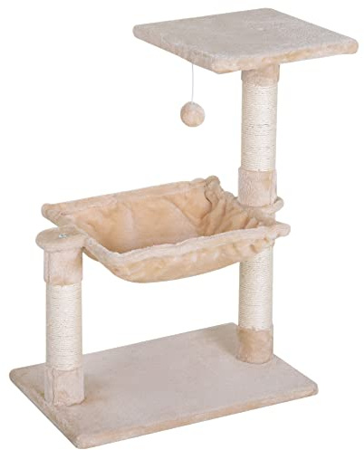 PawHut Árbol Rascador para Gatos Centro de Actividad 50x36x70 cm Beige