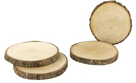 HOME deCO FACTORY - KA4715 - Dessous de Verre Rondin en Bois X4 Art de la Table Boisson et Apero Accessoire Aperitif Alcool