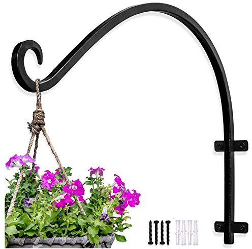 1 Stück Pflanzenhalterung Blumenampelhalter Eisen Wandhaken Blumenampel Wandhalter Haken Zum Aufhängen von Pflanzer Vogelhäuschen Laterne Windspiele Wandleuchter - Schwarz