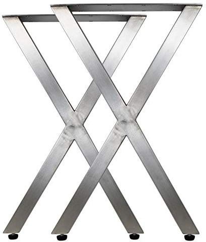 JWS Tischbeine Edelstahl Tischkufen Tischgestell Tischuntergestell Set, Ausführung:X-Tischbeine 600x400mm