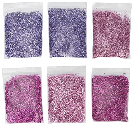 Unregelmäßige Pailletten Glitter aus zerbrochenem Glas für Kunstharz - Glas- und Metall-Glitzer, 3 Farben, Glas-Effekt, Metall-Effekt, Selbermachen DIY