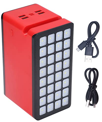 Chargeur Solaire Power Bank, 32LED Power Bank 100000mAh Chargeur de Téléphone Portable avec 4 Ports USB 3 Modes D'éclairage pour le Camping, la Pêche