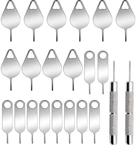 AYWFEY 22 pezzi di rimozione della carta SIM apertura vassoio di espulsione perni di espulsione ago apriscatole espulsore compatibile con tutti gli iPhone, Apple, iPad, HTC, Samsung Galaxy, telefono