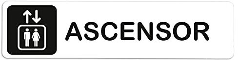 Becral® - Adesivo in vinile ASCENSOR | Adesivo porta in vinile | Segnale informativo | Poster porta 200x50mm