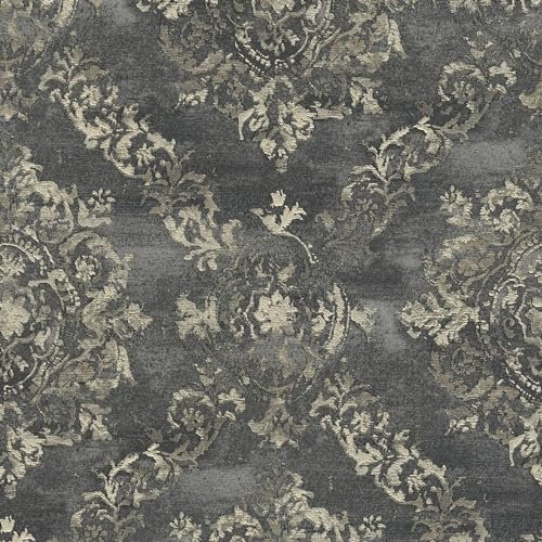 Profhome Papier peint Baroque 387074-GU papier peint intissé (TNT) anthracite or gris-noir 0,53 m x 10,05 m / 5,33 m2