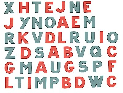 Smoby - 48 Magnetbuchstaben - Großbuchstaben zur Nutzung Tafeln, bestehend aus Roten und Türkisen Buchstaben, für Kinder ab 3 Jahren