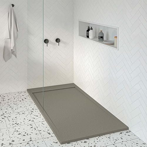 KOES - Kunstharz-Duschwanne Modell AMUR – 70x160 – Quarzgrau RAL 7039