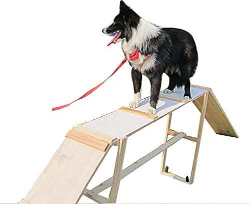 ZAANU Dog Agility Dog Walk-Ausrüstung, hölzerner Pet Top Dog Walk for große und kleine Hunde, hilft Haustieren beim Training und beim Abnehmen, 25 x 60 cm x 3 Stück/85