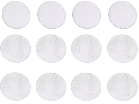 Yesmin 12 Pcs UK Socket Covers - Child Safety Plug Protectors for Power Outlets, Electrical Socket Caps for Home, Nursery & School - White