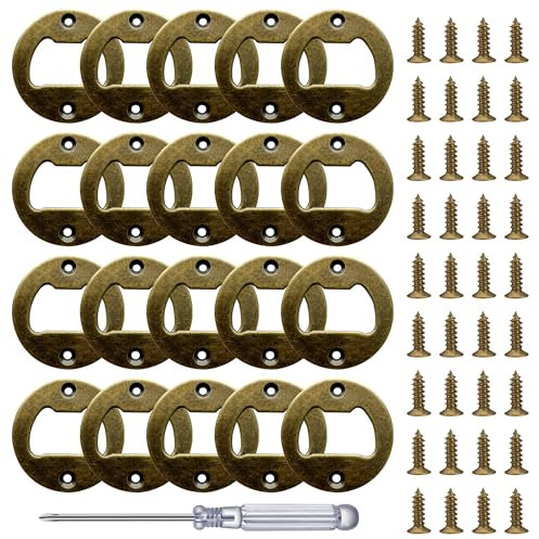 Set di 20 inserti per apribottiglie, in acciaio inox, con viti, cacciavite, per apribottiglie, fai da te, stampo in resina, kit di componenti hardware (marrone)