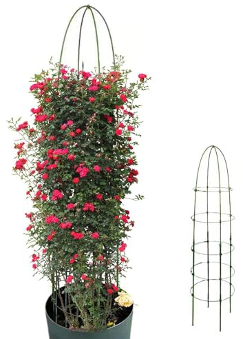 Rosenspalier,Gartenobelisk,Runde Turm-Spalier-Pflanzenkäfige für den Außenbereich | Rundes Rankgitter für Rosensträucher im Freien, verstärktes Rankgitter für hohe Pflanzen, rostfreie Rankgitter Lambo