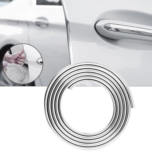 Autotür Kantenschutz Schutzstreifen Universal Auto Dekorstreifen U-Form Autotürschutz für Autos, Lastwagen, SUVs,5M Silber