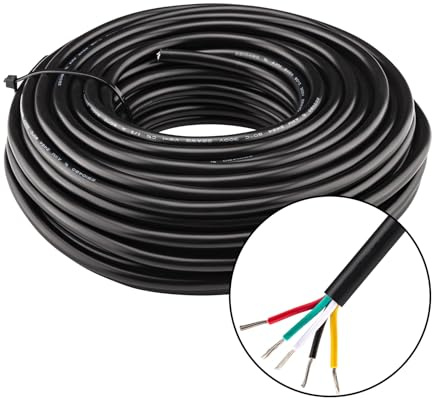 URCIANOW 22AWG 5 Core 0.32mm Cable 20M Low Voltage | Electrical Wire 20M Flex, Stranded Tinned Copper, PVC Sheath, for Security Systems, Multi-Device Control & DIY Projects
