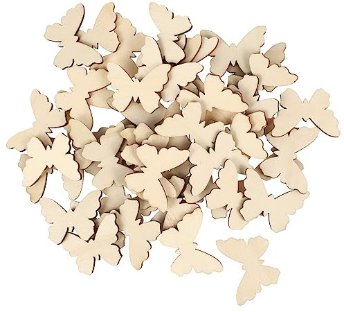 DIYEAH Farfalle Doppia Superficie in Legno Non Verniciato 100 Pezzi senza Odore per Graffiti per Decorazioni Fai da Te per Ragazzo Ragazza e Feste a Tema