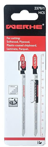 WERHE® Lama per seghetto alternativo legno 2379/1 - per tagli curvi in laminato e truciolato - Lame per seghetto alternativo legno con supporto per codolo a T - Accessori per seghetto alternativo