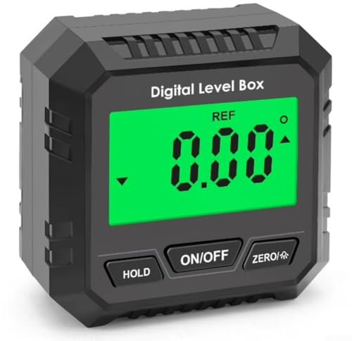 MeevrgR Digitaler Goniometer, 360° Aluminium-Winkelmesser mit ± 0,2° Genauigkeit, hintergrundbeleuchtetes LCD für Holzbearbeitung und Bauwesen