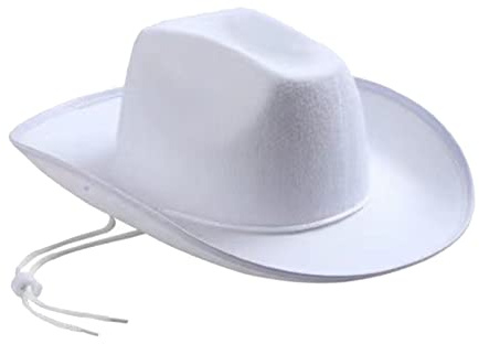 Générique Chapeau de Cowboy Femme Homme Couleur Unie Bordure en Fourrure à Large Bord Accessoires de Costume de Cowboy pour Adultes et Femmes Chapeaux Western Femme (A03-White, A)