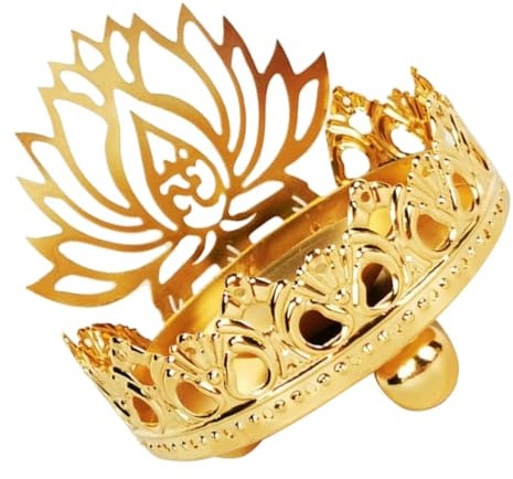 Portacandele a Forma di Loto in Ferro Oro Decorativo per Casa
