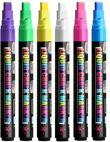 Pennarelli per vetro lavabili, pennarello per finestre, 6 colori di pennarelli a gesso per vetro, pennarelli colorati per finestre, disegno, artista, regali di Pasqua