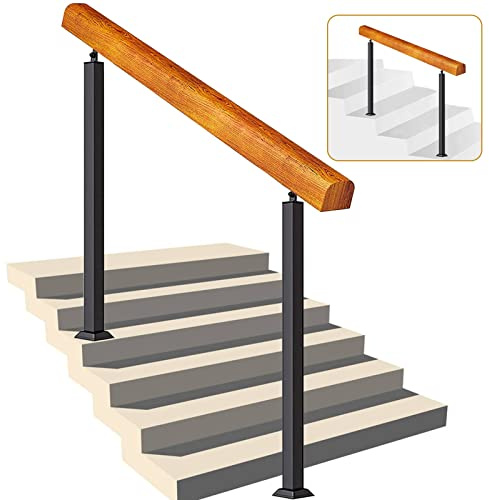 5 gradini da esterno in legno massello per scale ringhiera scale per cemento / gradini in legno altezza 95 cm dimensioni 80 cm/32 pollici ideale per sicurezza e stile