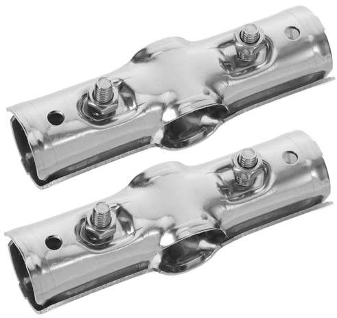 DECOMELODY 2 pezzi Connettore Tubo Serra in Acciaio Inox Adattatore Tubi Zincato per Morsetto Fissaggio Tubi Tondo Resistente Raccordo per Strutture Giardino