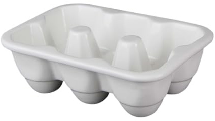 BATHVEVE Contenitore Uova in Ceramica Scomparti per Frigorifero Portauova Bianco per Conservare Uova Crude e Sode Vassoio Antiscivolo con Supporto Conico per Maggiore Freschezza
