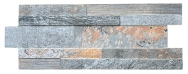 Piastrella Mattonella Gres Porcellanato Effetto Pietra, grigio sfumato dim 16 x 40 cm, 14 Pezzi, 0,90 mq, per Rivestimento Interno/Esterno