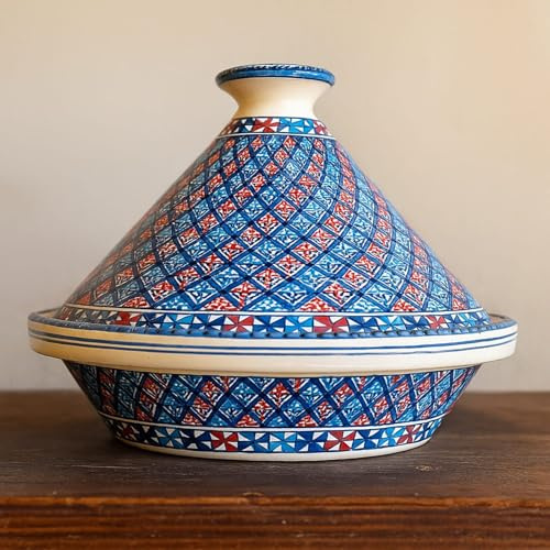 Tajine Decorativa Tunisina in Ceramica - Diametro 28 cm 0411251000 Marocco Turchia Etnico del Mondo