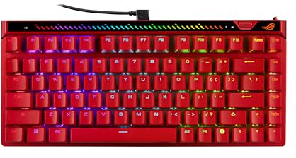 ASUS ROG Falchion Ace 75 HE Kabelgebundene Analog-/Hall-Effekt-Gaming-Tastatur – 75% TKL, USB, Hot Swappable HFX V2X Magnetschalter, Schnellauslöser, 8 kHz Polling, PBT-Tastenkappe, Tragetasche
