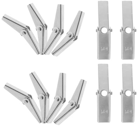 TEHAUX 12 Piezas Anclaje de Pernos de Palanca de Alta Resistencia en Hierro Galvanizado para Paneles de Yeso y Cemento, Fácil Instalación y Resistente para Proyectos DIY y Reparaciones
