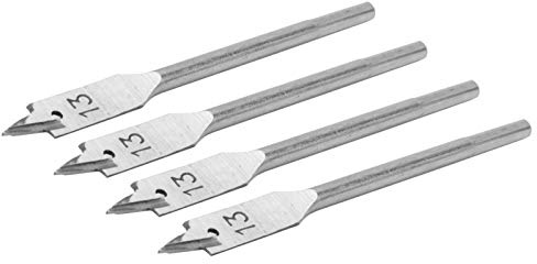 Cocoarm Spade Drill Bit Set High Carbon Steel Paddle Flat Bits 4 Pcs 13mm Woodworking Spade Drill Bit with Accurate Positioning Round Holes for Woodworkers