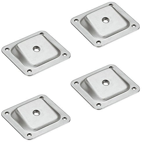 Lot de 4 plaques de fixation coudée Gedotec - Avec filetage M8 - Pour pieds de meubles et de table - Plaque de boulonnage 10 ° - En métal galvanisé - Sans vis
