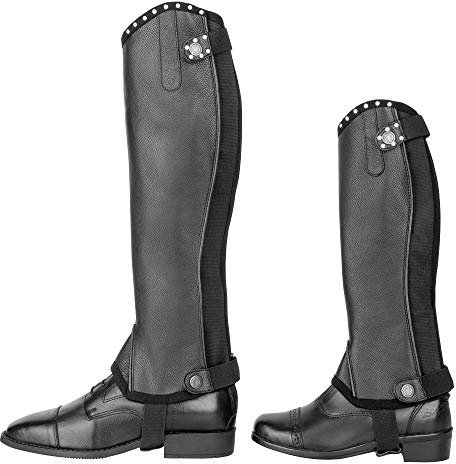 USG Leder Mini Chaps Hoppiletten Modena Kids Kinder, schwarz, Bling, XXS