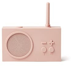 Lexon TYKHO 3 Enceinte Bluetooth Portable avec Radio FM - Poste Radio Vintage et Haut Parleur 3W, Etanche IPX6 et Batterie Rechargeable - Rose