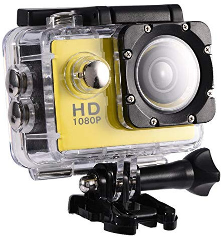 Mini DV Sports Camera,Action Camera 4K Waterproof 30m Outdoor Sports Video DV Camera 1080P Full HD LCD Mini Camcorder Mounting Accessories Kits(yellow)