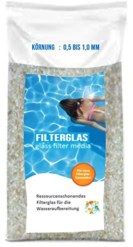 AquaClean Filterglas Pool Filtermaterial Sandfilteranlage Körnung 0,5-1,0 mm - 25kg Sack