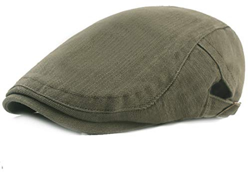 Yixda Herren Gatsby Schirmmütze Vintage Cotton Flatcap Schiebermütze Newsboy Flat Cap