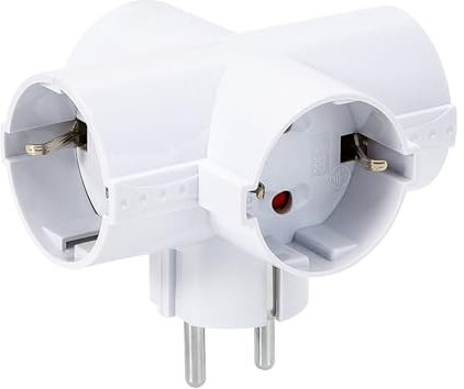Aigostar Adattatore prese europee con 4 prese. Presa da parete. con protezione dei bambini, 16A, 250 V, bianco