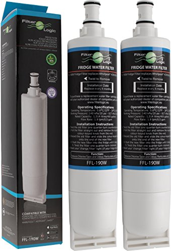 FilterLogic FFL-190W | 2x Filtro acqua compatibile con Whirlpool SBS200 484000008726 SBS002 - Hotpoint 46195027119 481248088024 - Wpro USC009 Clean Ice Water Filter Cartuccia frigorifero americano