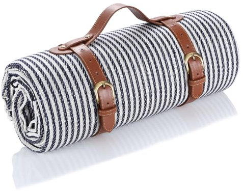 Picknickdecke 150 x 200cm,Streifen Picknickdecke Wasserdicht,Tragbare Extra Große Stranddecke,Campingdecke Sanddichte Isoliert mit Tragegriff,Perfekt für Picknick/Outdoor/Camping/Beach/Park