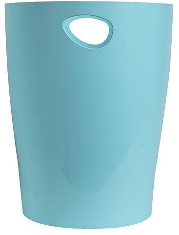 Exacompta 453014D ECOBIN Papierkorb EcoBlack 15 Liter mit Griffen. Eleganter und robuster Papierkorb und Mülleimer im modernen Design schwarz Blauer Engel