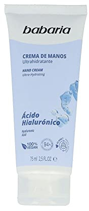 Babaria - Crema De Manos Con Acido Hialuronico | Crema Con Acido Hialuronico 75ml | Crema Manos Agrietadas Y Secas | Crema De Manos Reparadora Ultra Hidratante