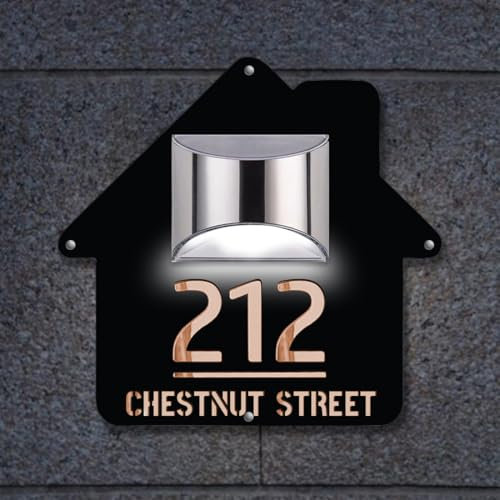 personnalisé design numero de maison exterieur solaire,Moderne Numéro de maison solaire à LED Le nom de la rue Numéro de maison,plaque maison exterieur personnalisé Éclairage