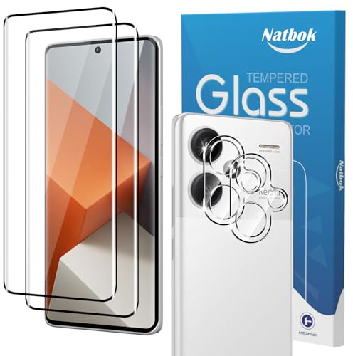 Natbok 2+2 Stück Panzerglas für Redmi Note 13 Pro Plus 5G mit Kamera Panzerglas Schutzfolie Ultra-klar Schutzfolie 9H Härte,Ultrabeständig,Anti-Kratzen Anti-Bläschen Displayschutzfolie