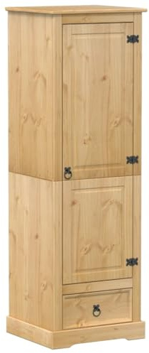 vidaXL Garderob Corona 55x50x170 cm massiv furu, hatthyllor, klädstång, klädförvaring, klädskåp, klädstänger, jackhängare, garderob, garderober
