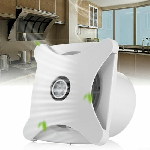 GZKDKZB Ventilador de Techo para baño con luz LED, Extractor de Aire para baño, Inodoro, 28 W, 205 mm